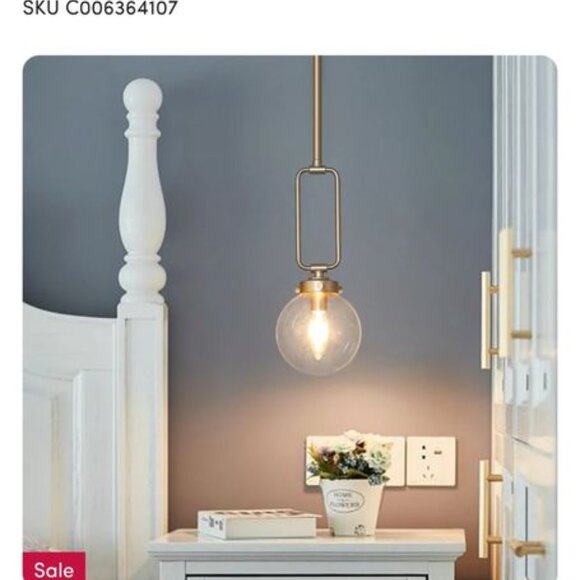 Gold Globe Pendant Light NEW - Picture 4 of 5